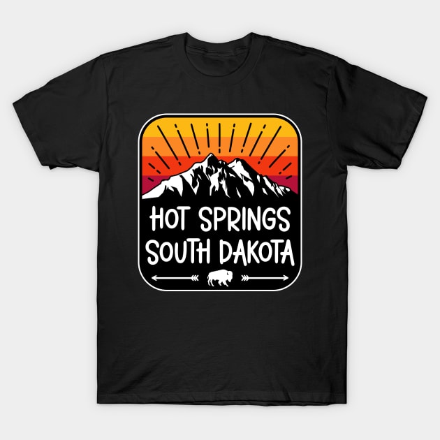 Hot Springs South Dakota Vintage Mountain Sunset T-Shirt by SouthDakotaGifts